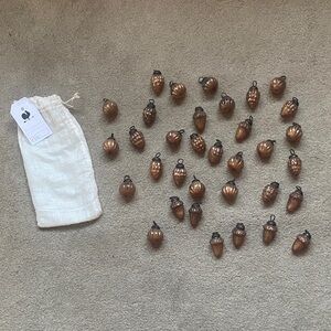 Creative Co-Op Brown Acorn Ornaments Set